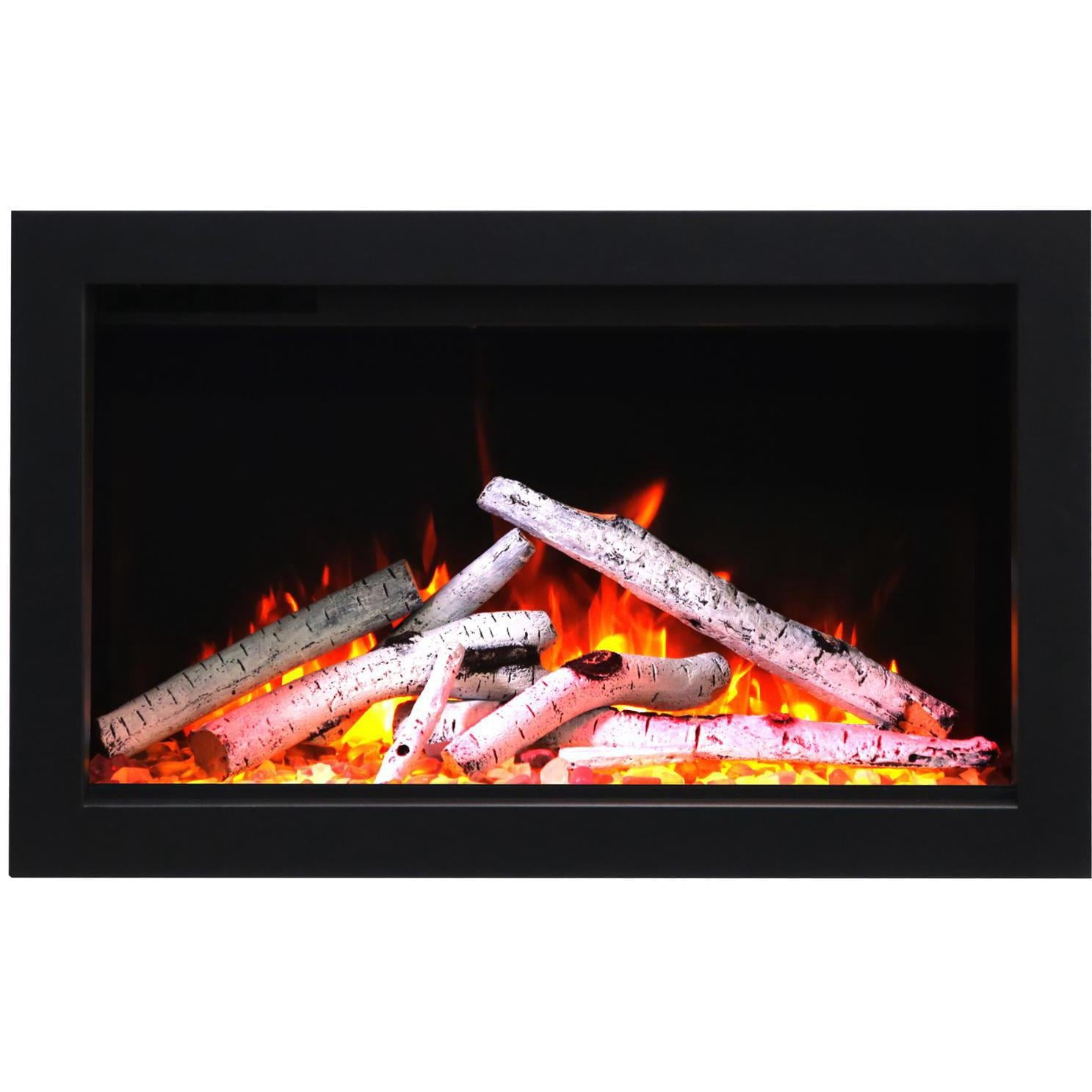 Smart 30” Fireplace – includes a steel trim, glass inlay, 10 piece log set with remote and cord