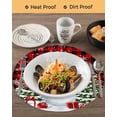 thumbnail image 3 of 13 Inch Round Placemats Set of 6, Red Plaid Christmas Non Slip Heat Insulation PP Table Mats, Snowman Snowflake Gifts Xmas Tree Washable Place Mats for Kitchen Dining Party Table Decor, 3 of 7