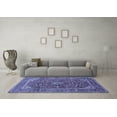 thumbnail image 3 of Ahgly Company Indoor Square Medallion Blue Traditional Area Rugs, 3' Square, 3 of 4