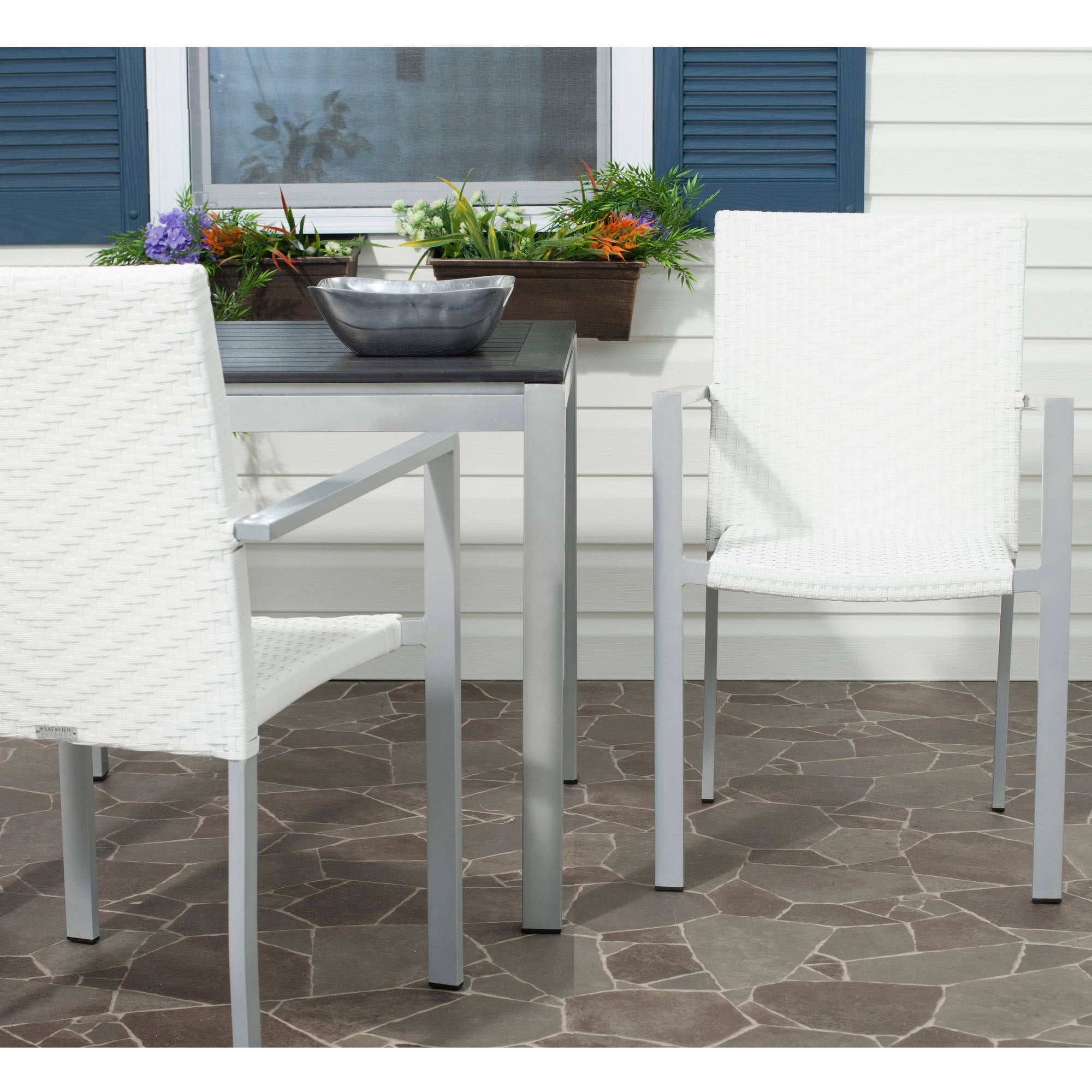 Safavieh Cordova Indoor Outdoor Stacking Armchair Set Of 2 Walmart Com Walmart Com