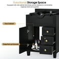 thumbnail image 5 of BarberPub Bathroom Vanities Storage with Shampoo Bowl, Hair Salon Wash Sink Shampoo Station, Black, 5 of 10