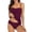 Wine, variant on Ayolanni High Cut Tankinis Swimwear for Women Two Piece Solid Twist Front Swimwear Summer Beach Push-Up Bathing Suit Tank Top and Shorts Swimwear Set Black L