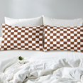 thumbnail image 3 of Erosebridal Brown Checkered Comforter Cover Full White Coffee Checkerboard Bedding Set,Plaid Grid Duvet Cover Teen Men Modern Room Decor Zipper(No Comforter), 3 of 5