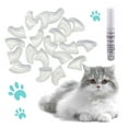 thumbnail image 2 of KMWGRE 20 Pcs Soft Nail Caps for Cats with Transparent Glue Pet Nail Control Protectors Indoor Outdoor Use Clear S, 2 of 7