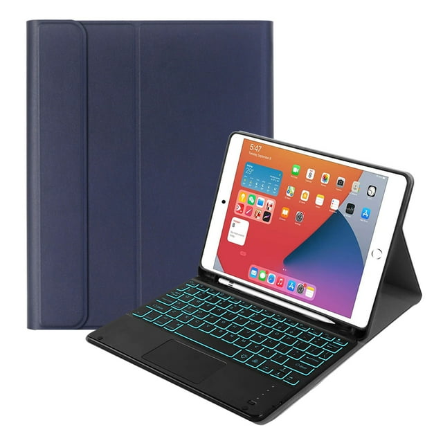 Funda con teclado táctil para ipad 2018/2017/Air/Air2/Pro 9.7/ipad 5, 6 con teclado Bluetooth inalámbrico desmontable Portalápices incorporado