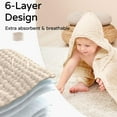 thumbnail image 5 of Yoofoss Hooded Baby Towels for Newborn 2 Pack 100% Muslin Organic Cotton Baby Bath Towel with Hood for Babies, Infant, Toddler and Kids, 32x32Inch, Soft and Absorbent Newborn Essential, 5 of 10