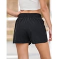 thumbnail image 2 of Wekity Womens Running Shorts High Waist Gym Athletic Workout Shorts with Zipper Pockets, 2 of 6