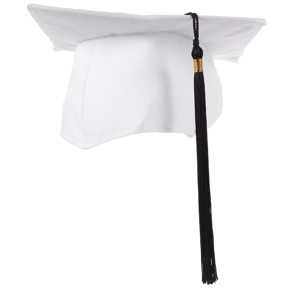 Minkissy White Polyester Graduation Cap for Ceremonies and Parties Comfortable Fit