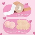 thumbnail image 2 of Boob Tape Kit - Boobtape for Breast Lift with Petals and Covers, Breathable Sticky Adhesive Bra Tape, Push Up Boobytape for Large Breasts A-G Cup Beige, 2 of 7