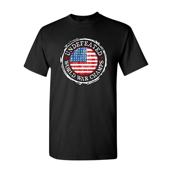Undefeated World War Champ Belt USA America DT Adult T-Shirt Tee