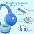 thumbnail image 2 of Monster Bluetooth Kids Headphones with Microphone, Wireless Headset for Children with 85/94dB Safe Volume, 60 Hours Playtime, On-Ear Kids Wireless Headphones for Boys and Girls/ School (Blue), 2 of 7