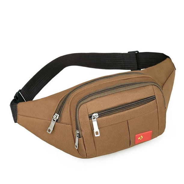 Riñonera multicapa con cuatro cremalleras para hombre, para correr, hacer ejercicio, deportes al aire libre, ocio, viajes, teléfono móvil, monedero