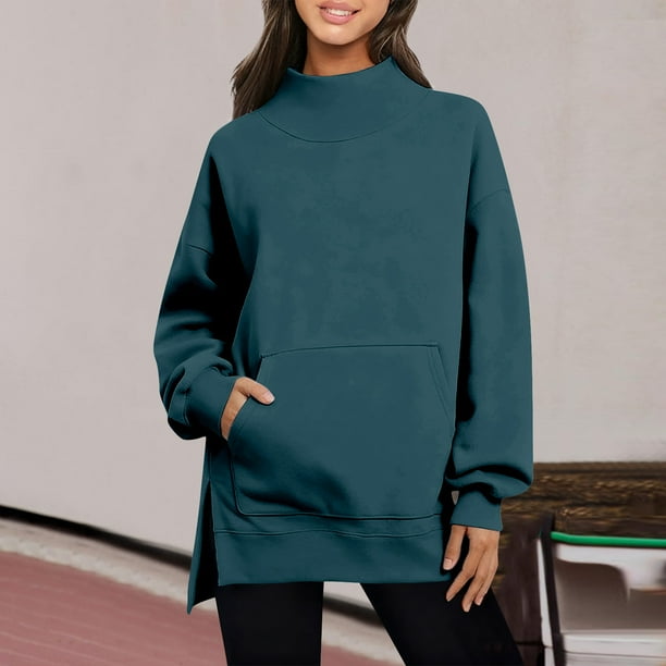 Ounisa Womens Oversized Sweatshirts Turtleneck Pullover Long Sleeve Hoodies Tops Fall Fashion Outfits 2025 Clothes