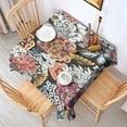 thumbnail image 2 of Pioneer Flower Floral Print Pattern Square Tablecloth,Waterproof Square Table Cover,Wipeable Spillproof Washable Table Cover for Home Kitchen Party Decor 60"x60"(152x152cm), 2 of 6