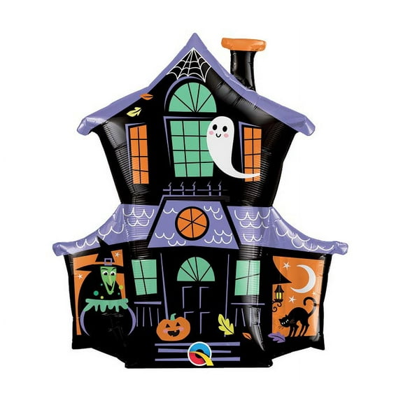37 inch Haunted House Qualatex Foil Mylar Balloon - Party Supplies Decorations