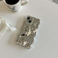thumbnail image 7 of Wavy Sparkling Phone Case Cute Plating Glossy Bubble Style Luxury Soft Case(for iPhone 13, Silver), 7 of 7