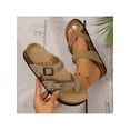 thumbnail image 4 of Women Sandals with Cork Footbed, Adjustable Buckle for Comfortable Beach & Summer Slip-On Shoes, 4 of 10