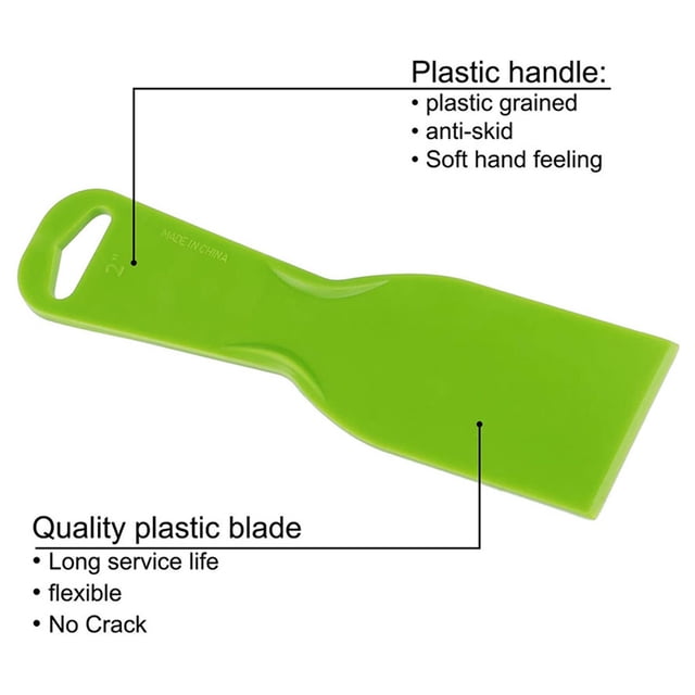 maskred Comfortable Grip With Ergonomic Curved Handle Filling Set Paint Scraper ABS Putty Durable ABS -friendly green 1Set
