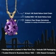 thumbnail image 2 of Gem Stone King 14K Yellow Gold Purple Amethyst Pendant Necklace for Women | 2.65 Cttw | Gemstone February Birthstone | Pear Shape 12X8MM | With 18 inch Chain, 2 of 6