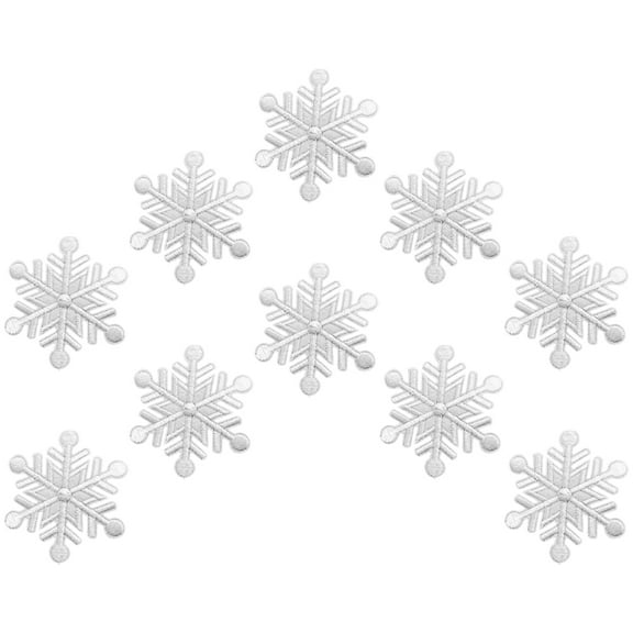 Kitandove Decorative Patches Clothes Snowflake Shaped White 10Pcs 2.6in