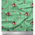 thumbnail image 1 of Soimoi Rayon Fabric Window,Leaves & Rose Floral Print Fabric by Yard 56 Inch Wide, 1 of 1