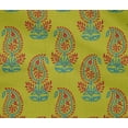 thumbnail image 4 of oneOone Cotton Flex Lime Green Fabric Paisley Block Sewing Craft Projects Fabric Prints By Yard 40 Inch Wide, 4 of 4