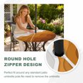 thumbnail image 4 of Round Outdoor Tablecloth with Umbrella Hole and Zipper, Orange Coastal Beach Tablecloth with Elastic Waterproof, Rustic Abstract Sea Waves Striped Patio Table Covers for 45" - 54" Picnic Pool Tables, 4 of 9