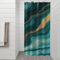 thumbnail image 2 of Teal Gold Marble Pattern Shower Curtain 36"x72" ,Bathroom Decorative Shower Curtains Set with 12 Hooks,Modern Waterproof Washable Shower Curtain, 2 of 6