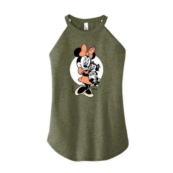 Disney Classics - Minnie And Figaro - Juniors High Neck Tank Top