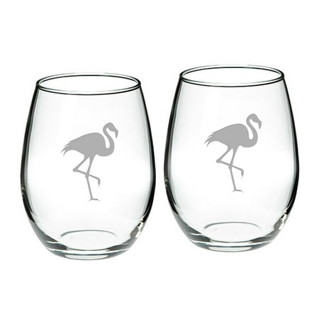 

Flamingo Deep Etched Stemless Red Wine Glass