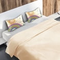 thumbnail image 5 of Yayeee Pillowcase Standard Size Set of 2 Satin Wrinkle Resistant Pillow Case, Beige Rainbow, 5 of 7