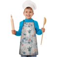 thumbnail image 2 of Pioneer Flower Floral Print Pattern Kids Aprons for Girls and Boys,Adjustable Neck Strap Toddler Aprons for Kids Cooking Baking, 2 of 7