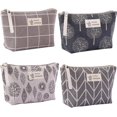 thumbnail image 2 of Bolsa de cosméticos de lona BRI con diseño de flecha gris pequeña bolsa de aseo portátil para viajes, 2 of 5
