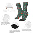 thumbnail image 4 of Fotbe red and green bow tie Calcetas Largas con Estampado para Hombre y Mujer – Calcetas de Compresión Transpirables y Elásticas, Viajar y Uso Diario Talla 5-11, 4 of 6