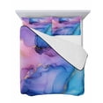 thumbnail image 7 of Blue Purple Ombre Full Size Down Alternative Comforter, Lightweight Comforter Quilt Bedding Set with Pillow Shams Marble Modern Ink Painted Abstract All Seasons Bed Comforter Duvet Insert 78"x90", 7 of 7
