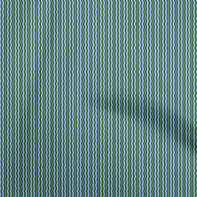 oneOone Tissu Popeline de Coton Vert Foncé Zig Zag & Robe Tissu Imprimé Tissu au Mètre 42 Pouces de Large