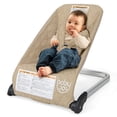 thumbnail image 1 of Gymax Folding Infant Bouncer Portable Baby Rocker w/ Breathable Backrest Aluminum Beige, 1 of 9