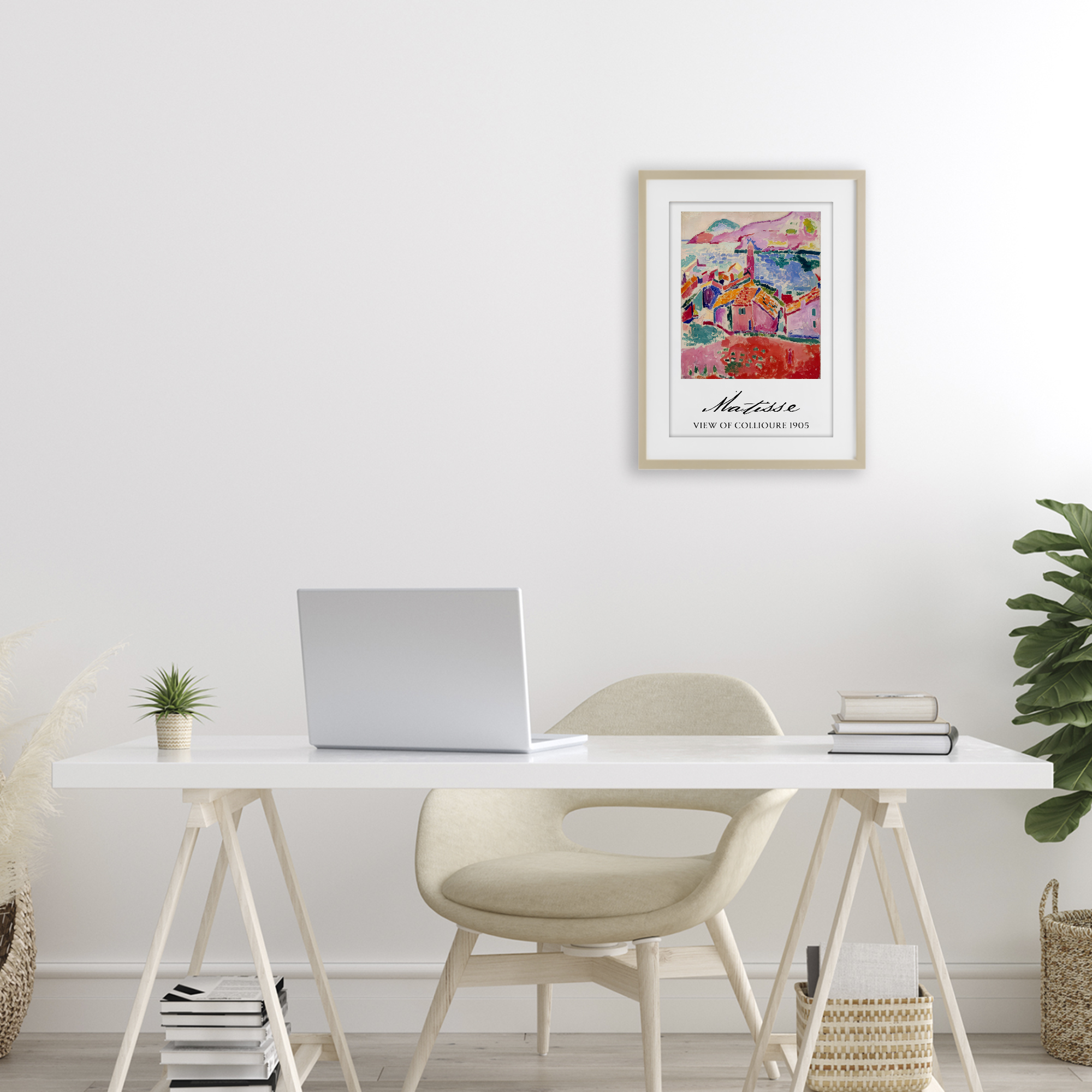 View Of Collioure Birch Framed Print Under Glass, design by Vintage Hustle