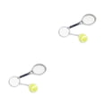 thumbnail image 2 of Inteprter Paquete de 6 llaveros de raqueta de tenis, decoración deportiva, llavero multicolor, suministros para llavero, regalos, novias, esposa Plata 2Conjunto, 2 of 6