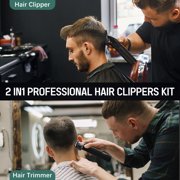 Hair Clippers & Beard Trimmer for Men, Cordless Rechargeable Haircut Clipper Kit with Adjustable Blade and LED Display