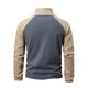 thumbnail image 4 of pstuiky manga larga para hombre, Suéter de forro polar con media cremallera y retazos para hombre, manga larga, cuello vuelto, cuello alto, abrigo de medio cuello camisetas de hombre xxl, 4 of 7