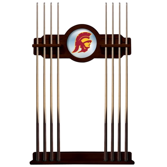 University of Southern California Solid Wood Cue Rack with a English Tudor Finish