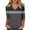 Grey#9527, variant on CONZONE Womens Summer T-Shirts 3/4 Sleeve T Shirts for Women Casual V Neck Patchwork Color Lightweight Tees Soft Cozy Dailywear