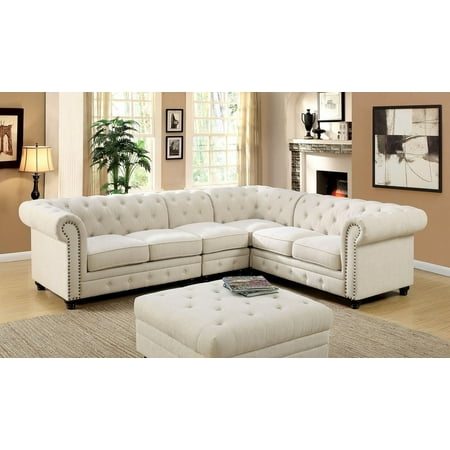 Contemporary Sectional Sectionals Ivory Loveseat Wedge Corner Gorgeous Tufted Linen Like Fabric Sofa Contemporary Sectional Sectionals Ivory Loveseat Wedge Corner Gorgeous Tufted Linen Like Fabric Sofa