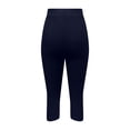 thumbnail image 4 of TrendOFT Womens Capri Leggings High Waisted Buttery Soft Tummy Control No See Through Workout Athletic Running Yoga Cycling Navy M, 4 of 6