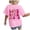 Pink, variant on Girls Shirts Trendy Girls' Puff Short Sleeve Shirts Summer Crewneck T Shirt Tops Tee Blouse (Light Purple,Size 3-4 Years)