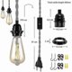 thumbnail image 3 of Diy Pendant Light With Hemp Rope Textile Cable Hanging Lamp 3e27 With Switch And Plug Retro Lamp 9 Meters Of Cable Lamp For Dining Table Cafe Li, 3 of 5