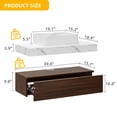 thumbnail image 6 of Dextrus 39.4 in Bathroom Vanity Floating Wall Mounted Bathroom Cabinet Glossy Cabinet Storage Wooden Vanity with Ceramic Basin Sink and 2 Drawers, Walnut & White, 6 of 6