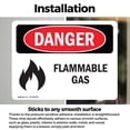 thumbnail image 3 of (2 Pack) Flammable Gas OSHA Danger Sign 10 Inch X 7 Inch Vinyl Label Decal Sticker Weather Resistant, UV Protected for Workplace, Business, and Construction Site, Made in the USA, 3 of 7