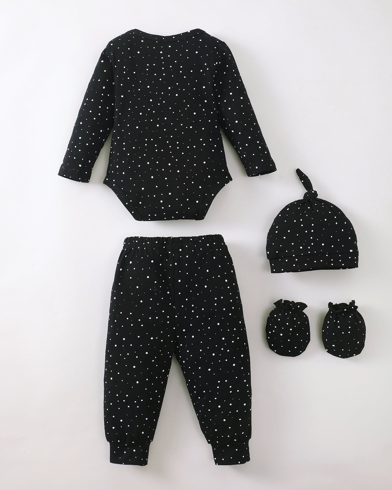 KIMI BEAR Newborn Baby Boys Layette Set Shower Gift Romper Set 4-Packs Pant Sets Short Sleeves Romper Top Long Sleeves Tops Plaid Leaves Print Clothes with Hats and Gloves Multiclolor NB